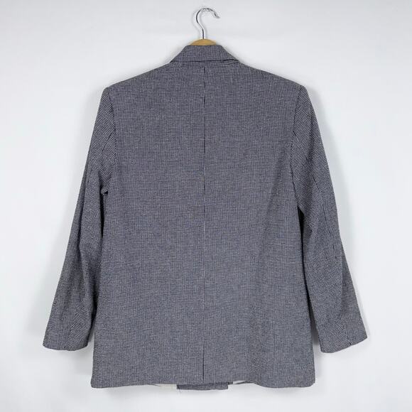 Zara Women's Academia Houndstooth Oversize Blazer Jacket Small Black White - Picture 6 of 15